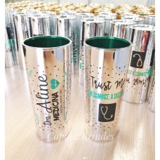 copo metalizado prata